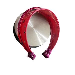 Hot Pink Acrylic Headband Star Pearl Rhinestone Y2K 2000s Aesthetic Jelly Beaded